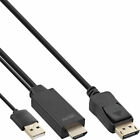 10x InLine HDMI zu DisplayPort Konverter Kabel, 4K, schwarz/gold, 5m