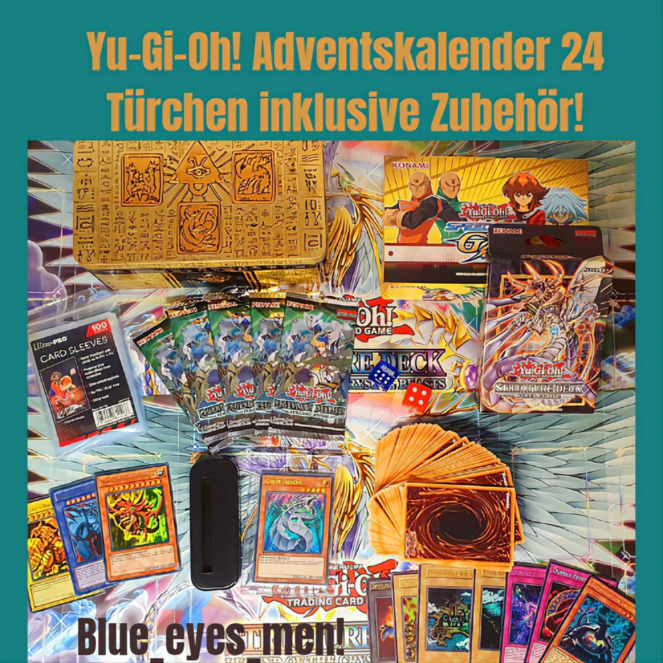 Yugioh! Adventskalender 24 Türchen Voller Spaß! Neu Holos! Zubehör! GötterKarten - Bild 1 von 1