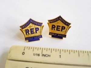 (2) Two Vintage Pacific Women's Golf Association Gold Pins - PWGA NCGA - Picture 1 of 2