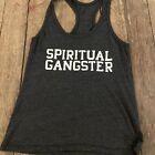Spiritual Gangster women's tank top GRAY racer back varsity white logo
