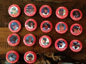 1991 JKA Star Baseball Buttons Set of 17 Cal Ripken~ Nolan Ryan~ Cecil Fielder - Picture 1 of 7