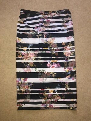 Forever21 stripes flower printed skirt size L(14) - Image 1 of 2
