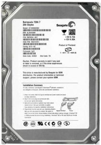 FESTPLATTE SEAGATE BARRACUDA 7200.7 200GB 7200U/min 8MB SATA ST3200822AS 3.5''  - Bild 1 von 3