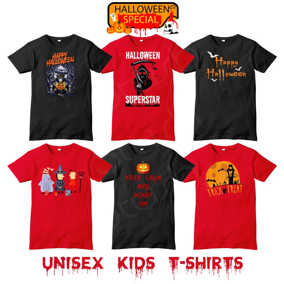 Halloween Special Spooky Scary Happy Kids Children Unisex Boy Girl T-Shirt Tees - Image 1 of 1