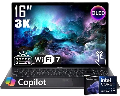 Portátil Acer Swift 16" 3K OLED táctil empresarial AI Intel Core Ultra 7 256V 2TB SSD Foto 1 de 4