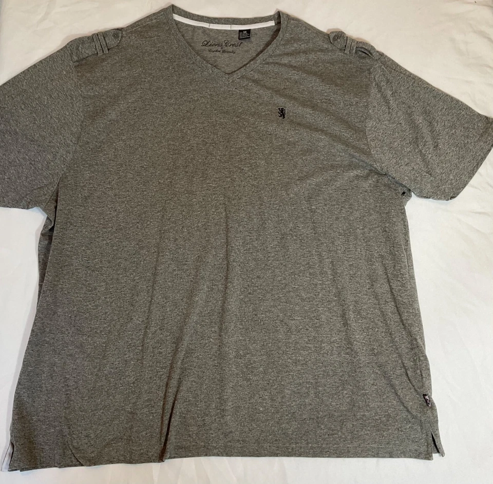Lions Crest By Eighty Eights Mens 5X Gray V-Neck Short Sleeve T-Shirt - Image 1 of 3