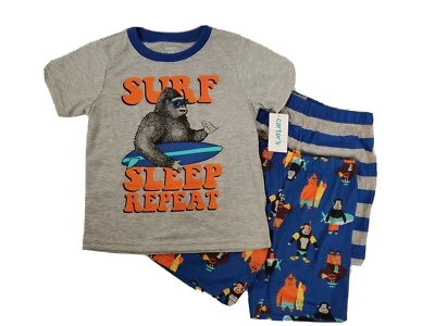 Carter's Niños 3 piezas Pijama Tallas 5 y 8 GORILLA MONKEY Surf Dormir Repetición Pantalones Cortos Foto 1 de 4
