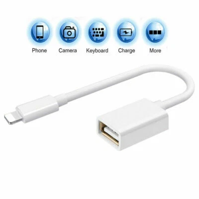 USB Host to 8 Pin Camera Kit Adapter Cable For IPAD IPHONE 8 Plus X XS 11 OTG US - Image 1 of 4