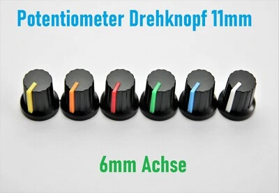 Potentiometer Drehknöpfe Achse 6mm Poti Knopf Regler Drehknopf  Einstellknopf  - Bild 1 von 4