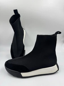 Zara Schwarz Stoff Hi-Top Damen Socken Sneaker Komfort Knöchel Top Sport Gr. 36 - Bild 1 von 13