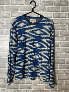 Denim & Supply Ralph Lauren Henley Long Sleeve T Shirt Mens Medium Aztec Blue. - Picture 1 of 13