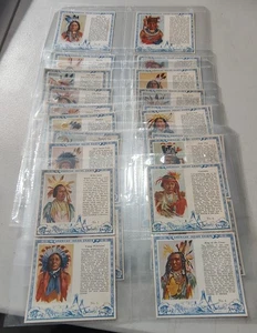 1954 RED MAN TOBACCO AMERICAN INDIAN CHIEFS Trading Cards Complete Set of 40 - Picture 1 of 7