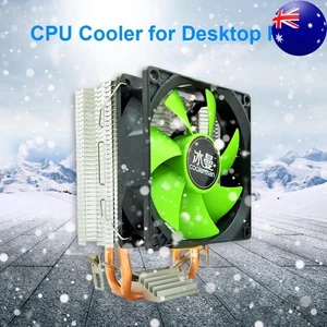 Desktop CPU Cooling Fan 2 Heat Pipes Cooler 3-Pin Power PWM Computer PC Radiator - Zdjęcie 1 z 14