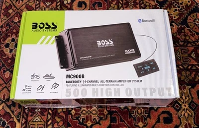 Amplificador Boss MC900B Marine Bluetooth 4 canales 500 W máximo resistente a la intemperie ATV y control remoto Foto 1 de 2