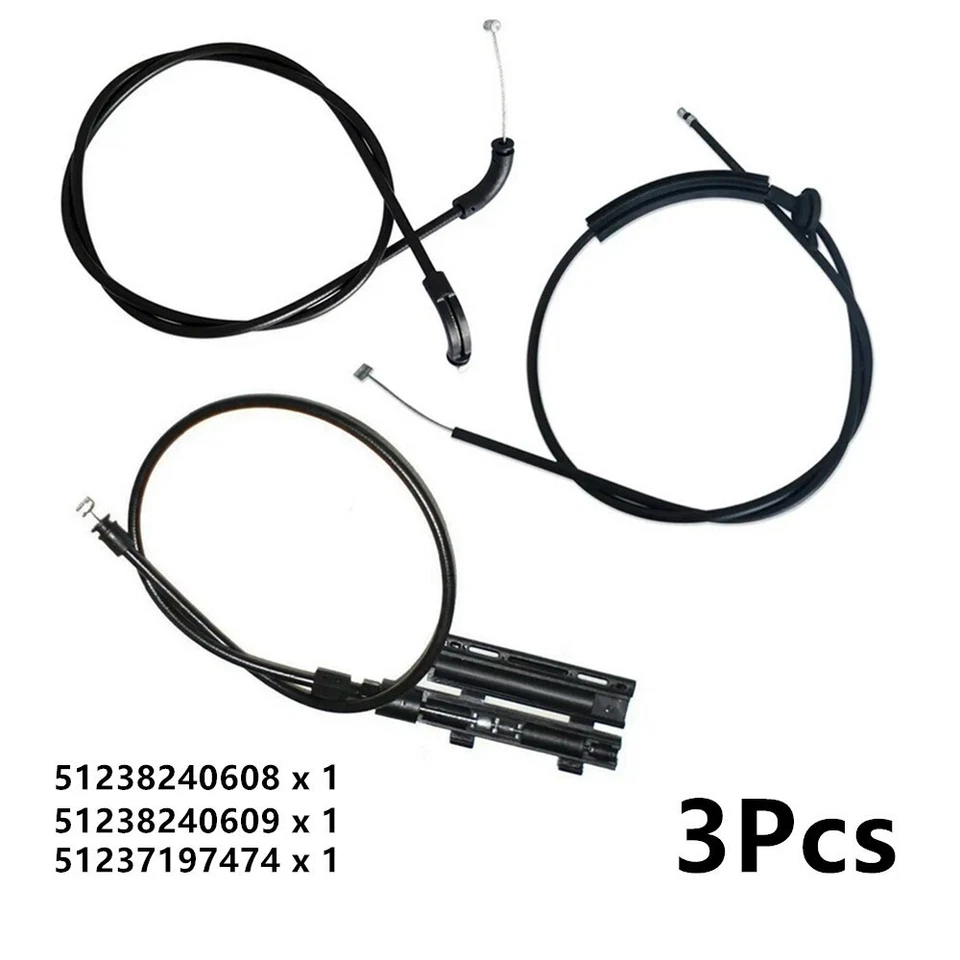 3x Engine Hood Release Cable For BMW 745i 745Li 750i 750Li 760i 760Li Alpina B7 — 第 1/4 张图片