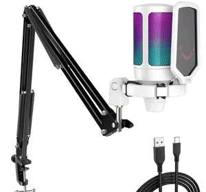 Gaming USB Mikrofon für PC Kondensatormikrofon Profi mit Auslegerarm inklusive - Bild 1 von 1