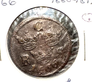 Svezia 1666 1/6 minerale Carlo XI (1660-97) (1) - Foto 1 di 2