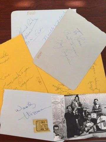 WOODY HERMAN AND 7 BAND MEMBERS SIGNED ON ALBUM PAGES C.1943 Cover