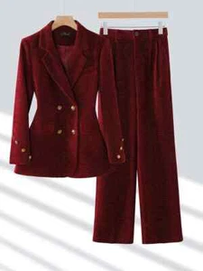 Office Ladies Pant Suit Female Business Work Wear Jacket Blazer Trouser 2 Pieces - Picture 1 of 21