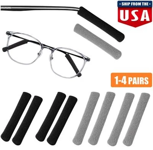 8× Antislip Elastic Soft Eyeglasses Temple Tips Sleeve Eyeglass Ear Cushions USA - Picture 1 of 20