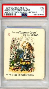 1930 Carreras LTD Alice / Wonderland - Round PSA 5 #43 Alice in Wonderland - Picture 1 of 1