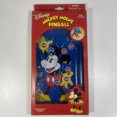 Intage Schylling Dysney Mickey Mouse Pinball Game Machine Hand Held W/Red Box - Image 1 of 2