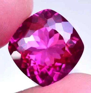 7.90 Ct Natural Rhodolite Garnet Raspberry Pink Cushion Certified Loose Gemstone - Picture 1 of 6