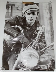 Póster vintage de Marlon Brando Wild One en Triumph Motorcycle 26 x 38  - Imagen 1 de 8