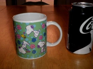 PEANUTS - SNOOPY & WOODSTOCK & FLOWERS, Ceramic Coffee Mug, Vintage [NIB] - Picture 1 of 10