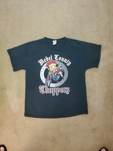 Vinyage 2004 Rebel County Choppers Betty Boop Black Cotton T-Shirt Size Large - Picture 1 of 10