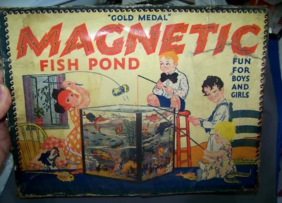 Vintage 1920's Transogram Gold Medal Magnetic Fish Pond Game - Image 1 of 4