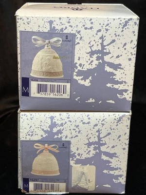 2 x Campanas de Navidad coleccionables de porcelana Lladro vintage 1995 y 1996 (retiradas) Foto 1 de 4