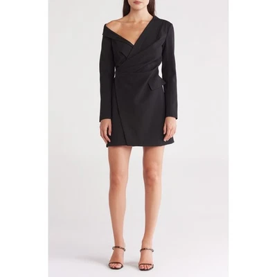 A.L.C. Vestido para mujer 6 negro Skyla manga larga de un hombro mini diseñador de carrera Foto 1 de 4