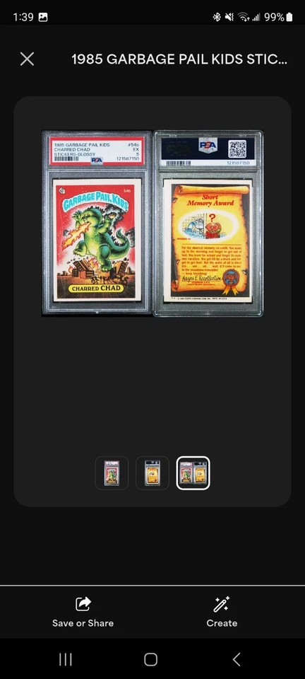 1985 Garbage Pail Kids Charred Chad - Image 1 of 1