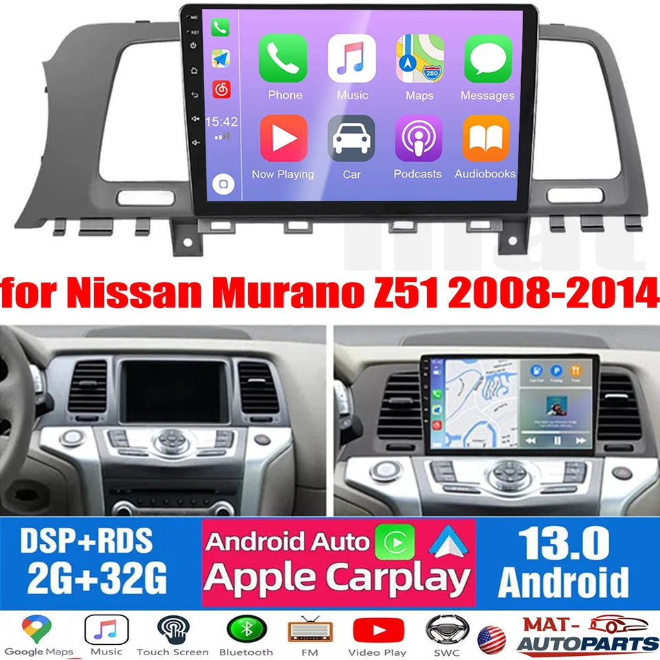 Radio estéreo de coche de 9"" Carplay GPS para Nissan Murano Z51 2008-2011 2012 2013 2014 Foto 1 de 4