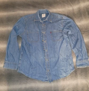 Levis Denim Shirt Mens Large Blue Button up Work Wear Chore Cowboy Heritage - Picture 1 of 10