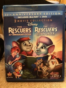 The Rescuers & The Rescuers: Down Under (Blu-ray + DVD,2012,35th AE) Mint,Disney - Imagen 1 de 2