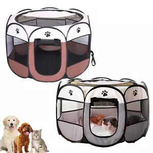 Portable Pet Playpen Foldable Exercise Tent Kennel Crate For Puppy Small Dog Cat - Picture 1 of 11