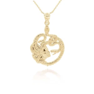 Collar Colgante Oro Sólido 10k Mito Griego Medusa Poder Divino de la Feminidad - Imagen 1 de 21