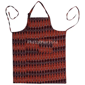 Indian Hand Printed Ikat design cotton apron for woman kitchen decor aprons - Picture 1 of 4