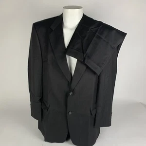 Herren Hart Schaffner & Marx dunkelbraun gestreifter Anzug Blazer Größe 41 L Hose 36x30 - Bild 1 von 17