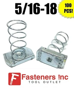(100/BX) 5/16"-18 Spring Nuts for Unistrut/B-Line Channel #4119 P1007-EG - Picture 1 of 4