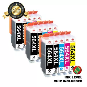 564XL Ink Cartridges Replacement for HP DeskJet 3526 3522 Photosmart 6510 7520 - Picture 1 of 18