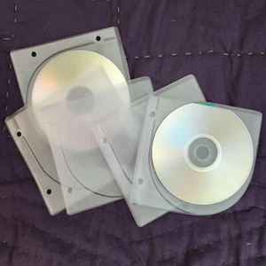 50 Frosted Clear Two-Hole Binder Refill CD/DVD Sleeve Holds 2 Discs - Afbeelding 1 van 2