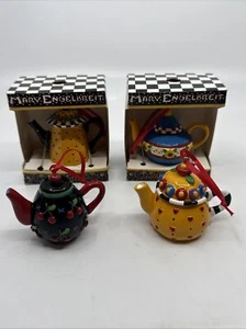 Mary Engelbreit Collection - Mini Teapot Tea Kettle Ornaments Lot of 4 Vintage - Picture 1 of 9