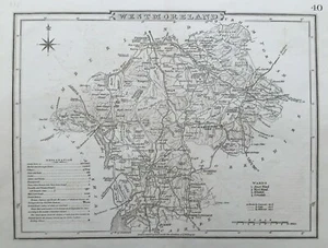 1840 Antique Map; Westmorland, Cumbria. Cole & Roper.  - Picture 1 of 2