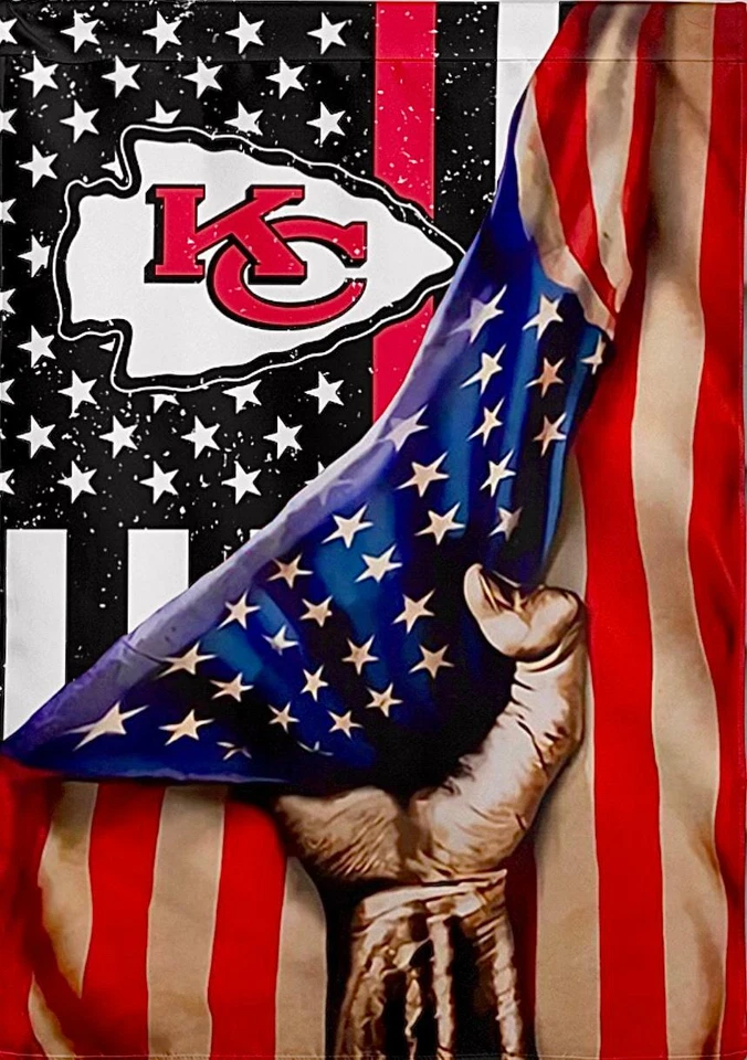 (2) Calcomanías de vinilo impermeables diseño bandera de Estados Unidos Kansas City Chiefs 5x3,5 Foto 1 de 1