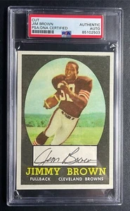 Jim Brown 1958 Topps Custom Designed Signed Cut Autograph HOF PSA/DNA - Picture 1 of 1