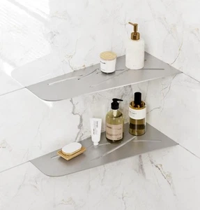 2-Pack 12 Inch Recessed Corner Shower Shelves Tiled Bathroom Walls Stainless 304 - Picture 1 of 3