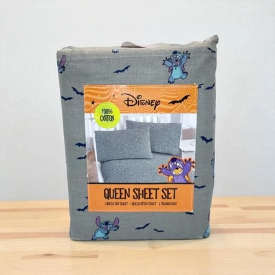 Disney Lilo & Stitch Halloween Bats QUEEN Sheet Set - Image 1 of 4
